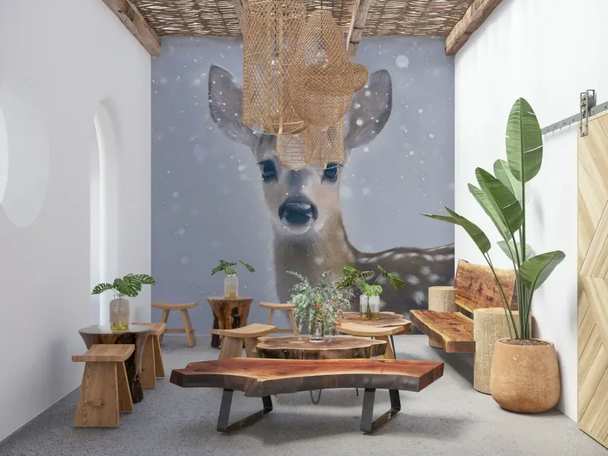 Quiet Winter Fawn Wall Mural