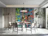 Vibrant Dynamic Abstract Brushstroke Wall Mural 8