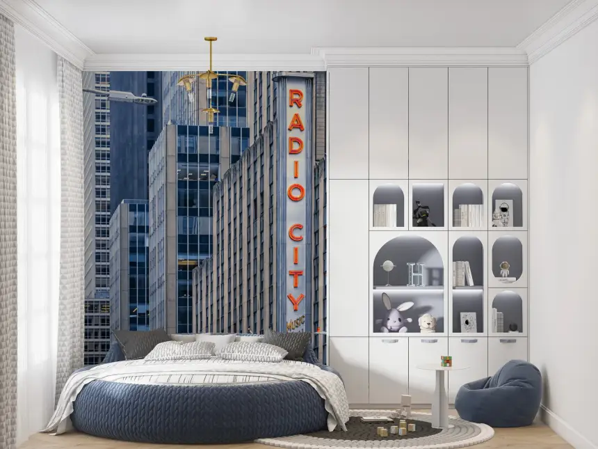 Radio City's Glow Wall Mural