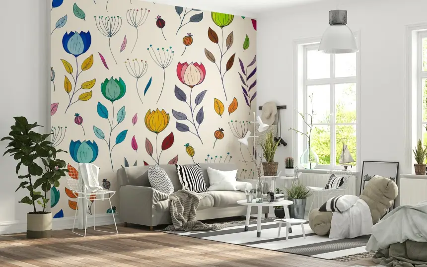 Rainbow Bloom Dance Wall Mural