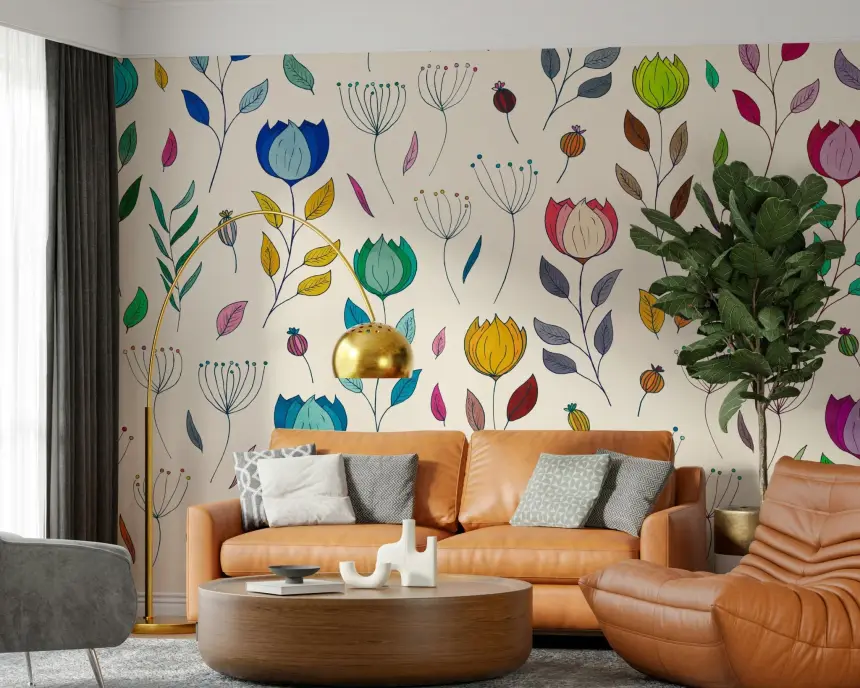 Rainbow Bloom Dance Wall Mural