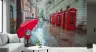 Charming London Street Dog and Red Phone Booths Mural 7