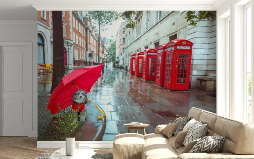 Rainy Day Pup Wall Mural
