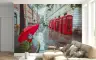 Charming London Street Dog and Red Phone Booths Mural 8