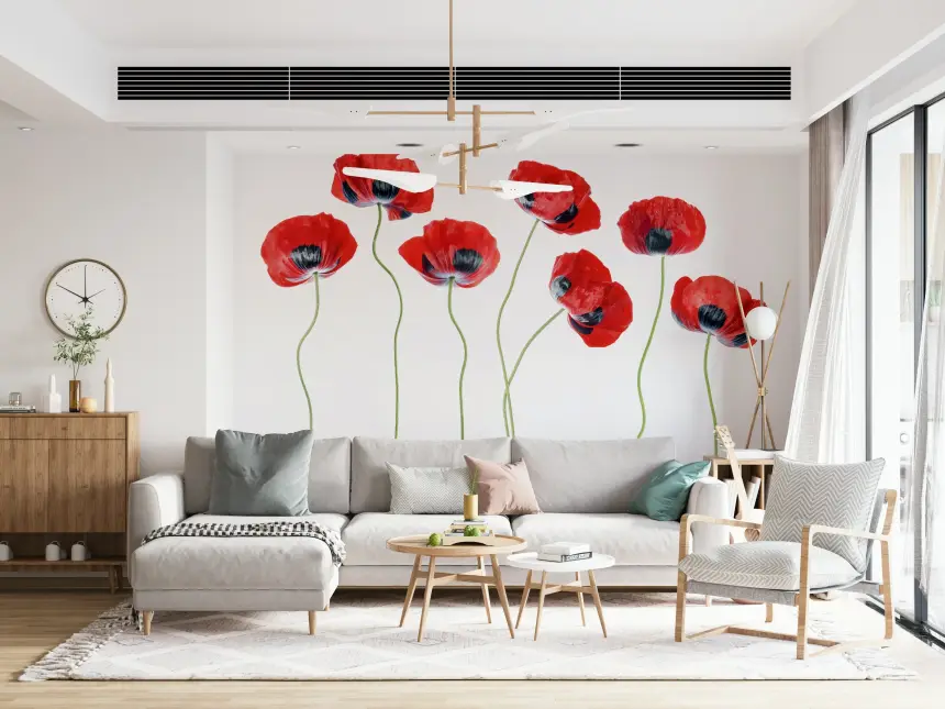Fields of Red Wall Mural -1321086
