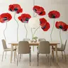Vivid Red Poppy Floral Design Wall Mural 7