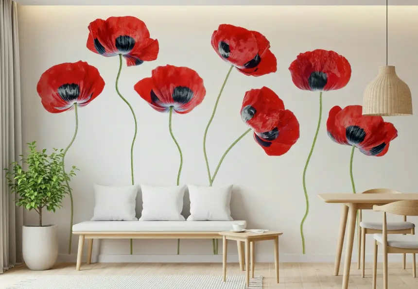 Fields of Red Wall Mural -1321086