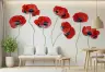 Vivid Red Poppy Floral Design Wall Mural 6