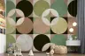 Mid-Century Geometric Circle Wall Mural 8