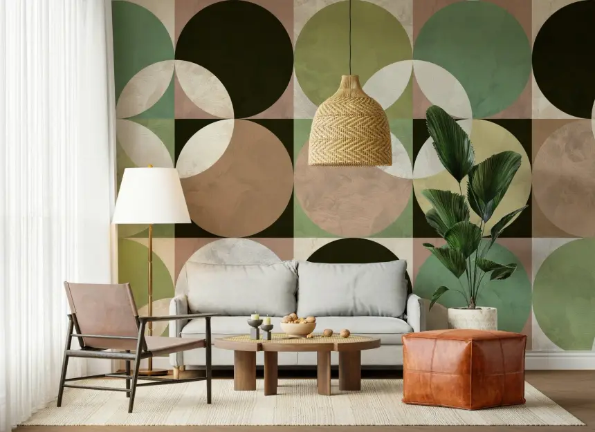 Retro Circle Harmony Wall Mural
