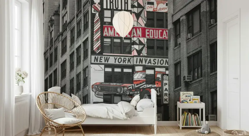 Retro City Murals Wall Mural