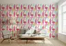 Midcentury Hot Pink Blue Abstract Geometric Wallpaper Mural 7