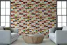 Multicolor Retro Geometric Half Circles Squares Wallpaper 7