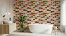Multicolor Retro Geometric Half Circles Squares Wallpaper 8