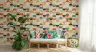 Retro Multicolor Geometric Half Circle Squares Wallpaper 8