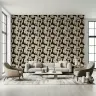 Organic Geometric Pattern Wallpaper in Blush and Black 8