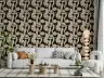 Organic Geometric Pattern Wallpaper in Blush and Black 7