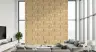 Beige Gold Art Deco Palm Fan Pattern Wallpaper 7