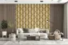 Mustard Beige Retro Ovals Geometric Wallpaper 7