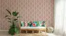 Dusky Pink Wavy Geometric Pattern Wallpaper 7