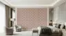 Dusky Pink Wavy Geometric Pattern Wallpaper 6
