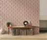 Dusky Pink Wavy Geometric Pattern Wallpaper 8