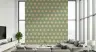 Muted Green Sunburst Geometric Pattern Wallpaper 6