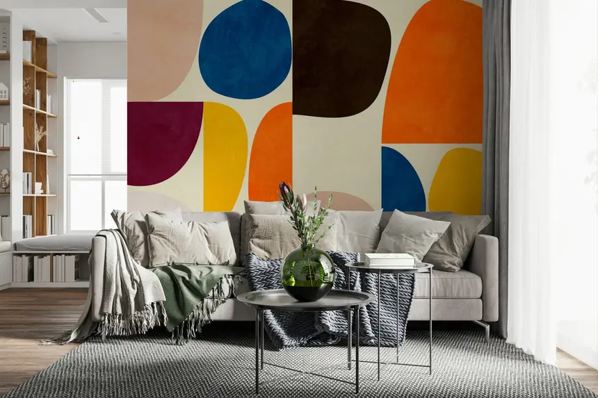 Mid-Century Modern Shapes Wall Mural - 2858620