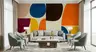 Abstract Pebble Shapes Multicolor Wallpaper Mural 7