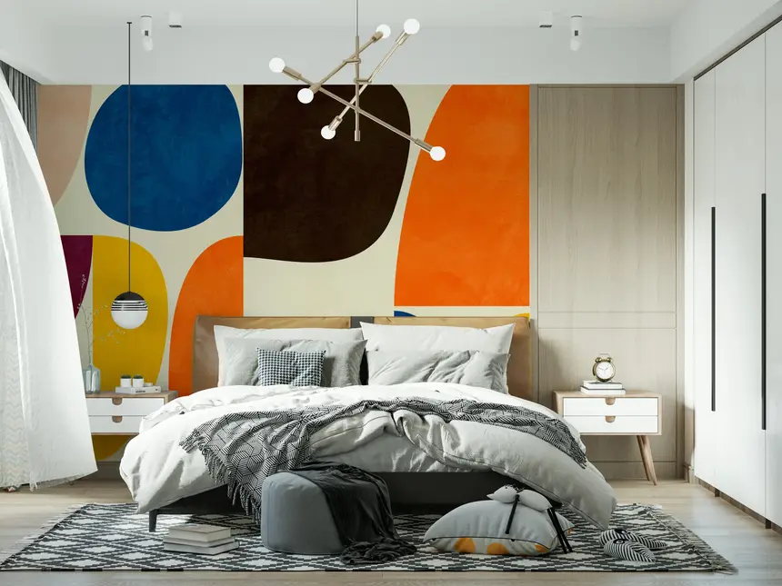 Mid-Century Modern Shapes Wall Mural - 2858620
