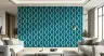 Teal Wave Pattern Wallpaper 8