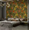 Mid-Century Abstract Woodland Motif Wallpaper 6