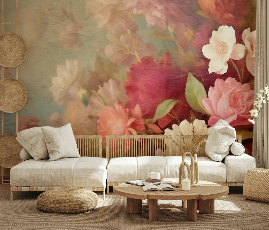 Vintage Floral Cascade Wall Mural -2578281