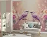 Dreamy Songbirds and Blush Roses Wall Mural 8
