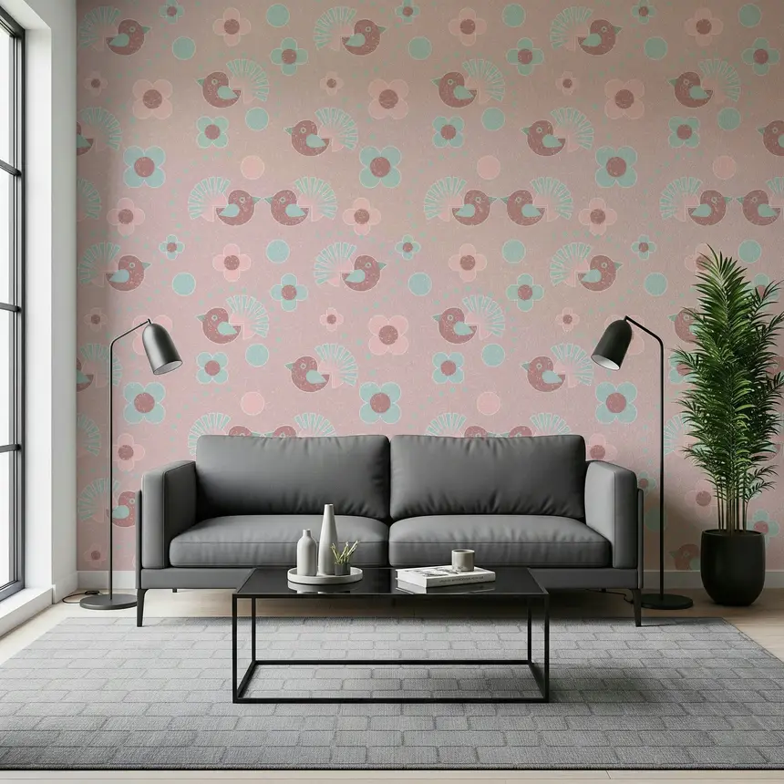 Rosebird Delight Wallpaper