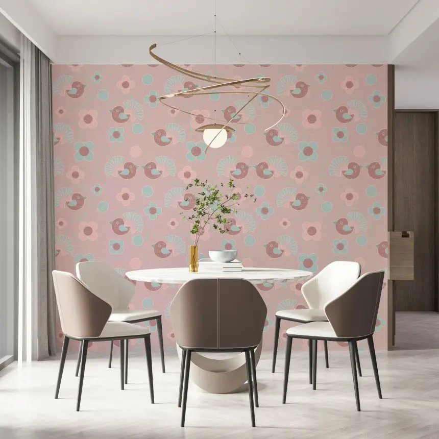 Rosebird Delight Wallpaper