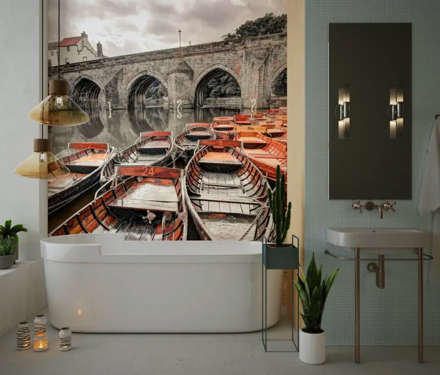 Rowing Boats Wall Mural