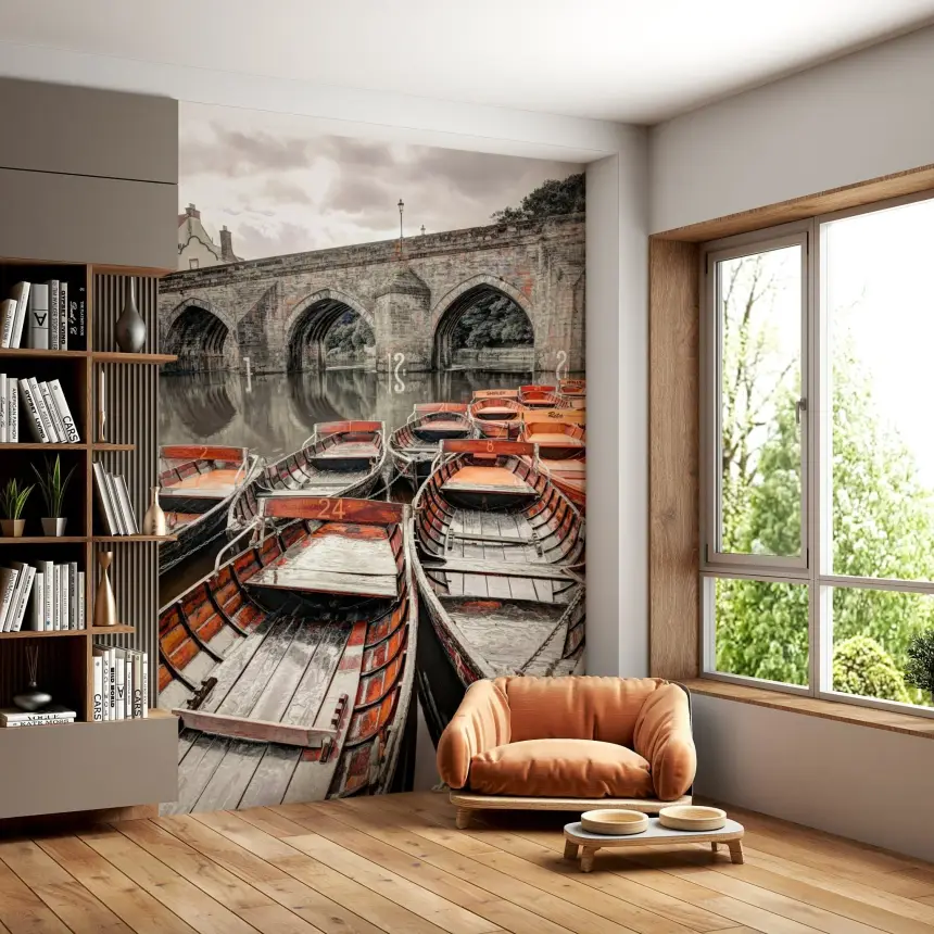 Rowing Boats Wall Mural