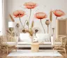 Watercolor Poppy & Dandelion Botanical Wall Mural 7