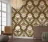Contemporary Botanical Motif Brown Wallpaper 8