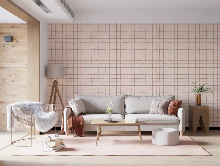 Rustic Grid Design Wallpaper
