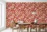 Lively Red Orange Botanical Leaves Wallpaper 8