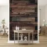 Rustic Dark Wood Plank Effect Wall Mural 6
