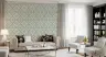 Sage Green Medallion Damask Pattern Wallpaper 8