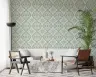Sage Green Medallion Damask Pattern Wallpaper 7