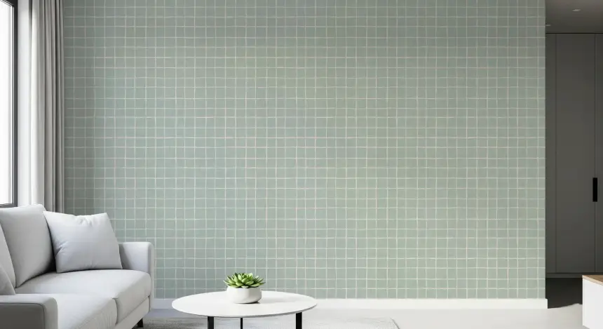 Sage Grid Wallpaper