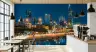 Vibrant City Skyline Night Wall Mural 8
