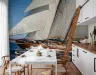 Vintage Wooden Sailboat Sea Journey Wall Mural 6