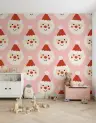 Cheerful Santa Faces Pattern Wallpaper 6
