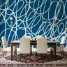 Dynamic Blue Abstract Curvilinear Wallpaper 8